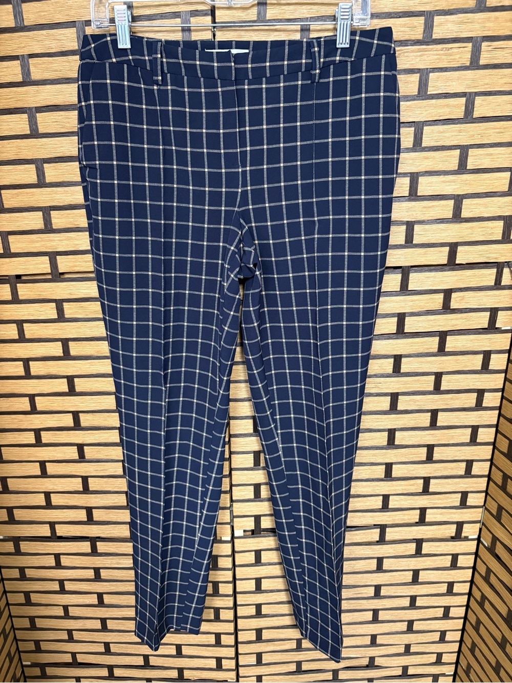 Cato navy plaid dress pants size 8